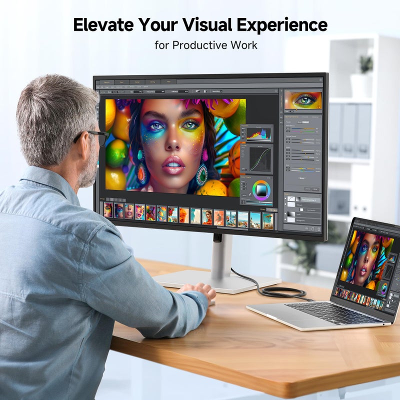 Cable Matters USB C to DVI Cable (USB-C to DVI Cable) 6 ft - Thunderbolt 4 / USB4 / Thunderbolt 3 Port Compatible with MacBook Pro, Dell XPS 13, 15, HP Spectre x360, Surface Pro - Image 4